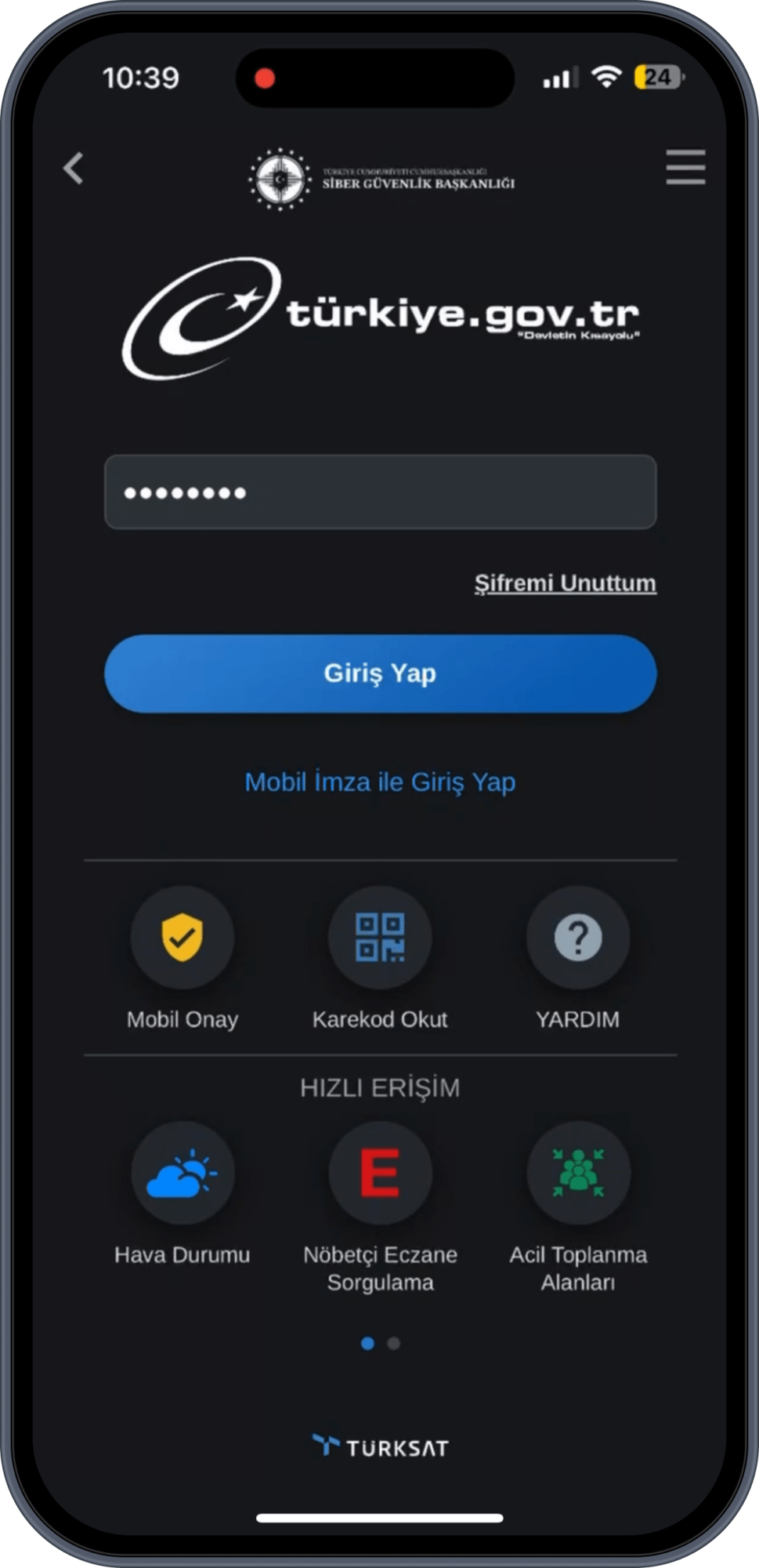 e-Devlet mobil uygulamasına giriş yapın