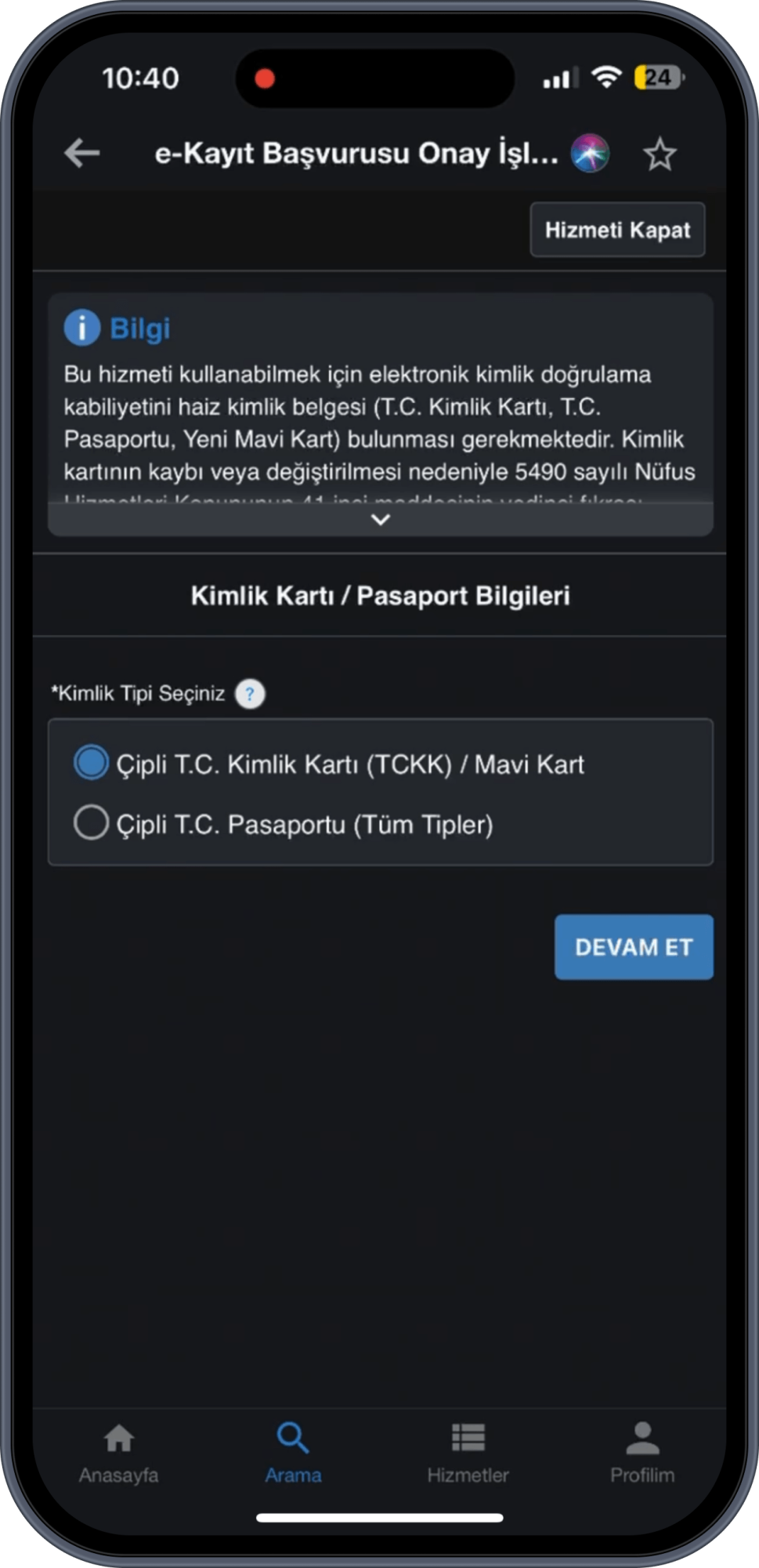 Çipli T.C. kimlik kartınız ile bilgilerinizi doğrulayın