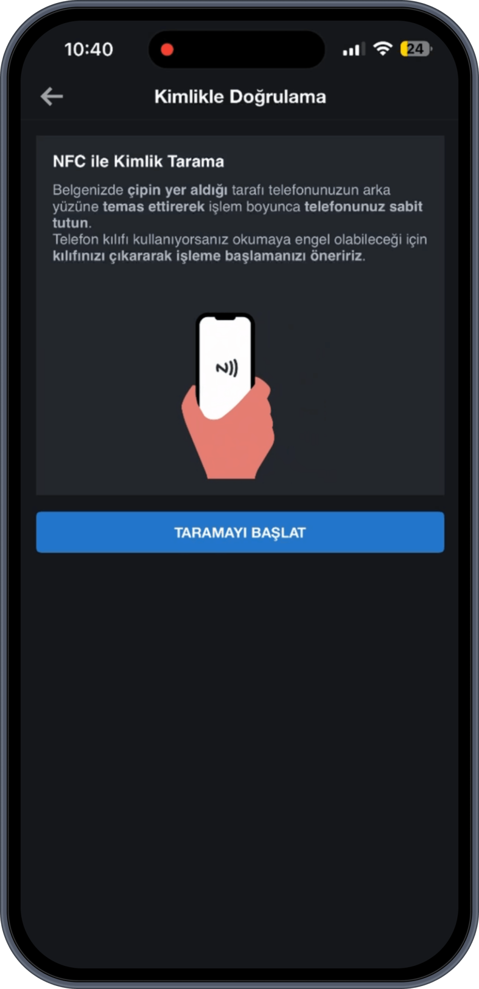Çipli T.C. kimlik kartınızı NFC ile doğrulayın