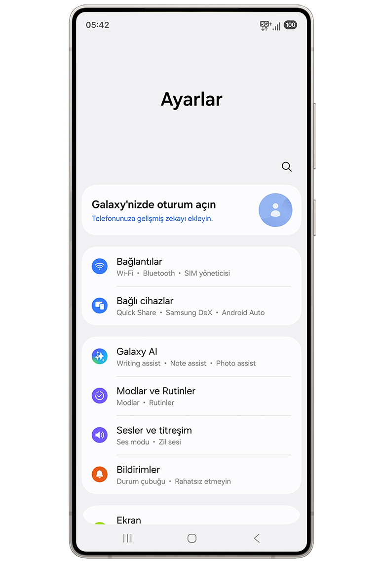 Bağlantılar menüsünü açın. - Ayarlar’dan Bağlantılar bölümüne girin.