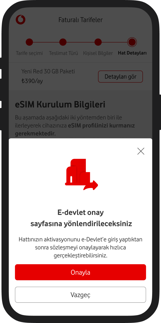 e-Devlet onayları tamamlanarak işlem sonlandırılır.