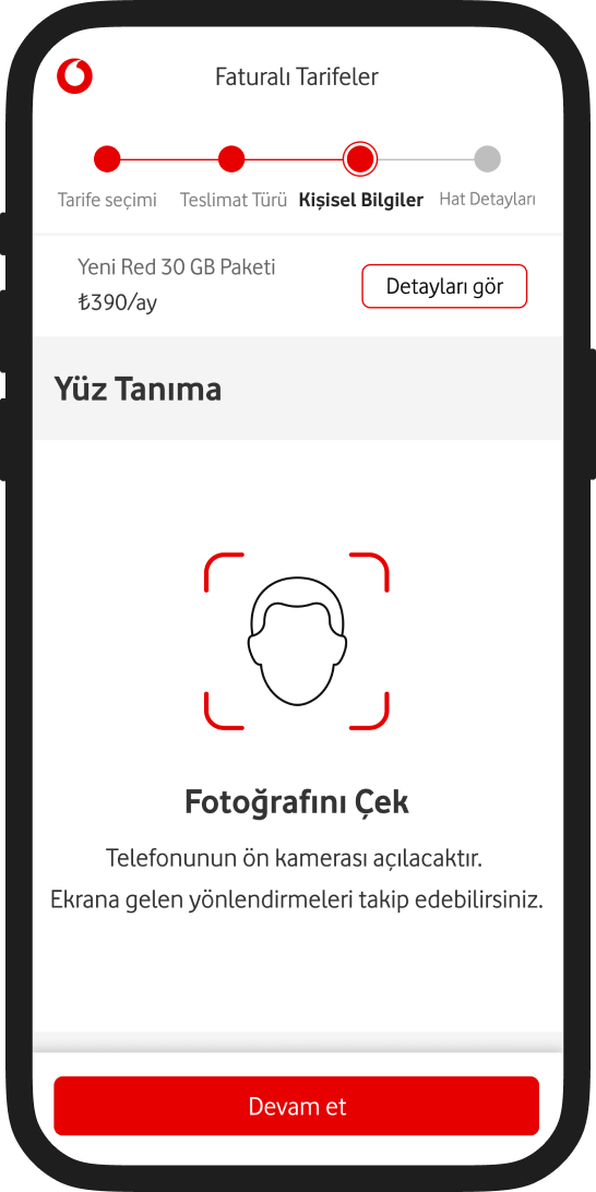 Yüz tanıma işlemi gerçekleştirilir.