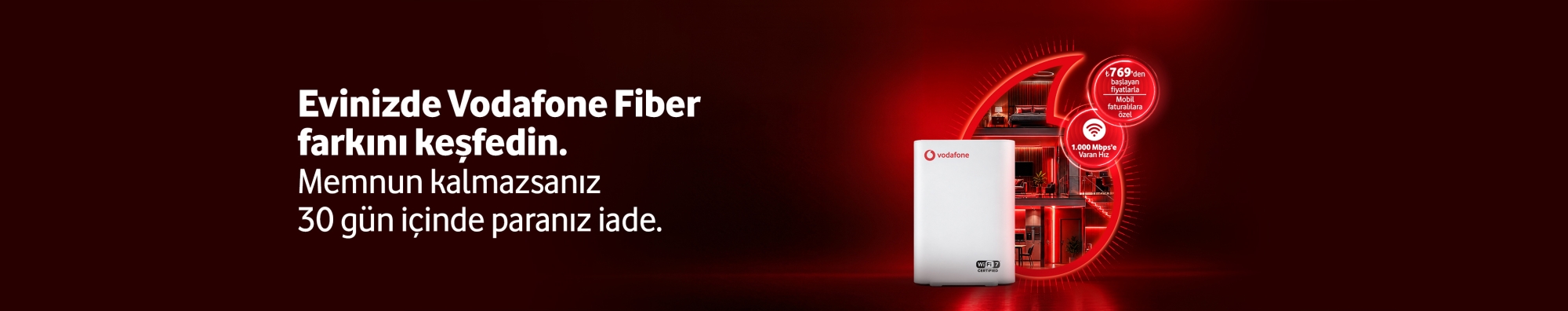 Vodafone Fiber Farkını Deneyin Diye Memnun Kalmazsanız 30 Gün İçinde İade! Vodafone Fiber Farkını Deneyin Diye Memnun Kalmazsanız 30 Gün İçinde İade!