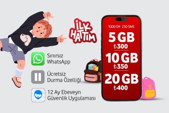 Çocuğunuz için güvenli Vodafone İlk Hattım tarifeleri sizi bekliyor!
