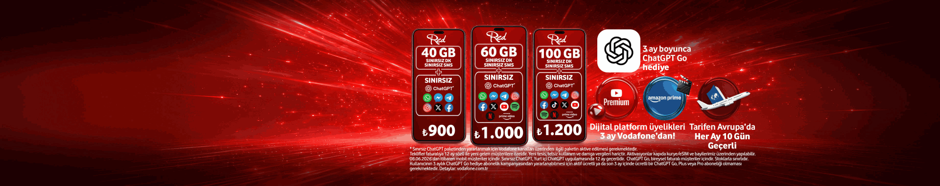 Bi' dolu uygulama sınırsız ayrıcalığıyla Vodafone Red'de!