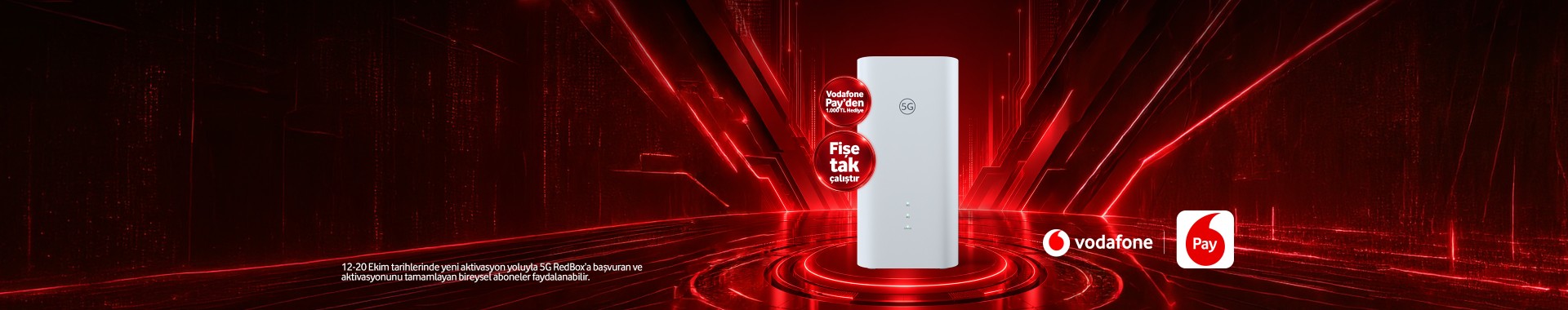 5G RedBox ile Vodafone Pay'den 1.000 TL hediye!